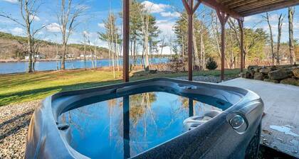 Lakefront Home with Private Beach Access & Hot Tub