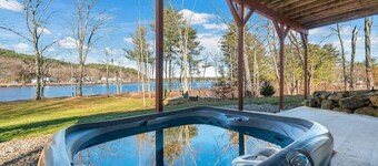 Lakefront Home with Private Beach Access & Hot Tub