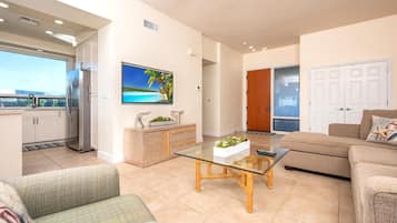 Condo (2 Bedrooms) | Living room | 50-inch flat-screen TV with satellite channels, TV