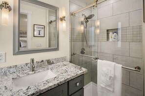 Bathtub, hair dryer, towels