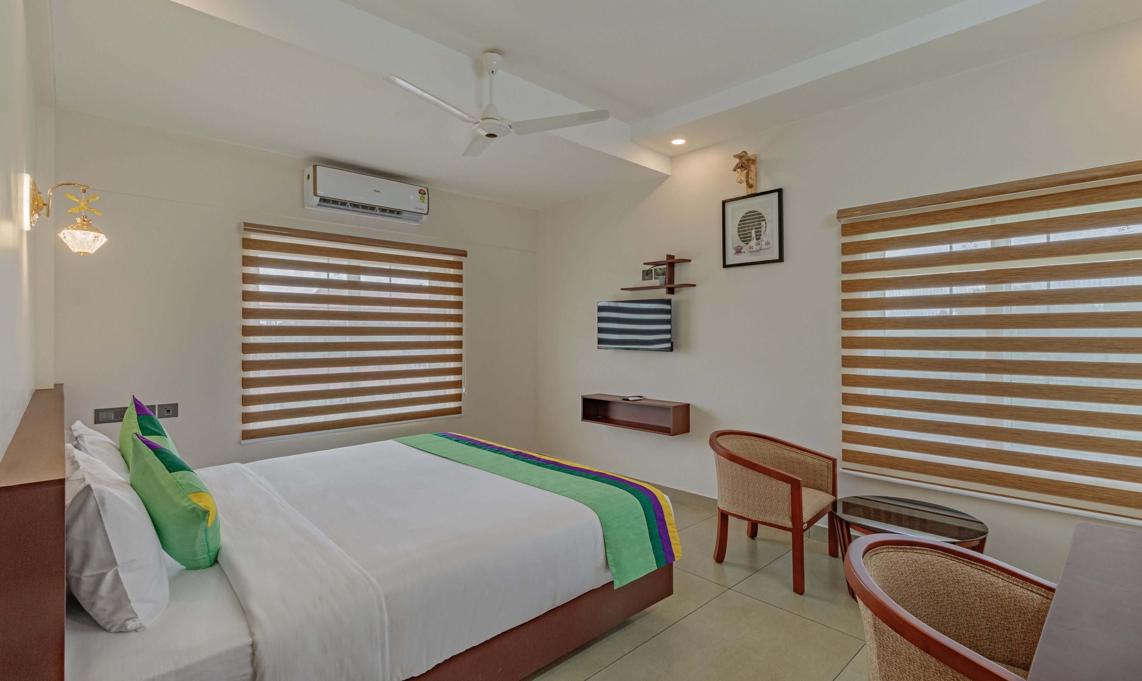 deluxe double room | desk, iron/ironing board