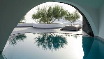 Senior Suite, 2 Bedrooms, Private Pool, Sea View | Premium bedding, in-room safe, blackout drapes, soundproofing