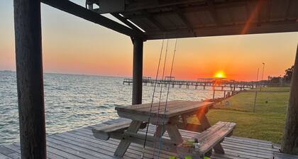 New 6 person hot tub for relaxing and watching sunset across the bay.