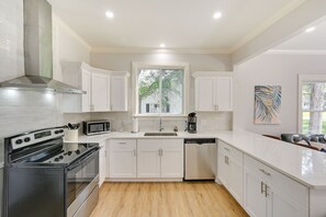 Fridge, microwave, stovetop, dishwasher - Updated Greenville Home w/ Backyard! (Greenville)