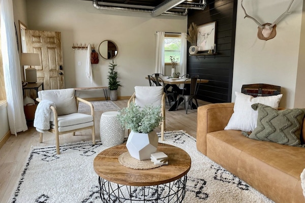 Open concept living room and dining area