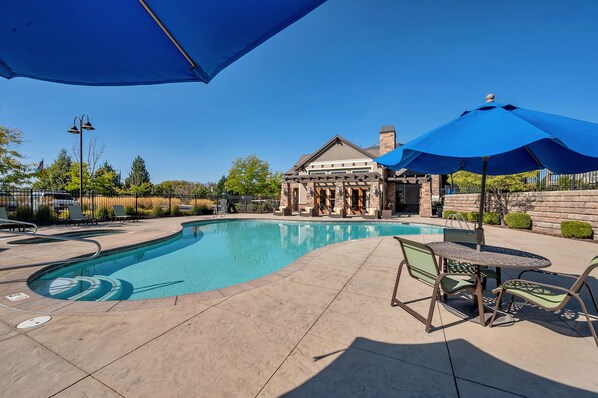 Outdoor pool, a heated pool - Calif-King Suite on 1st Floor - W@H w/1G Internet! (South Jordan)