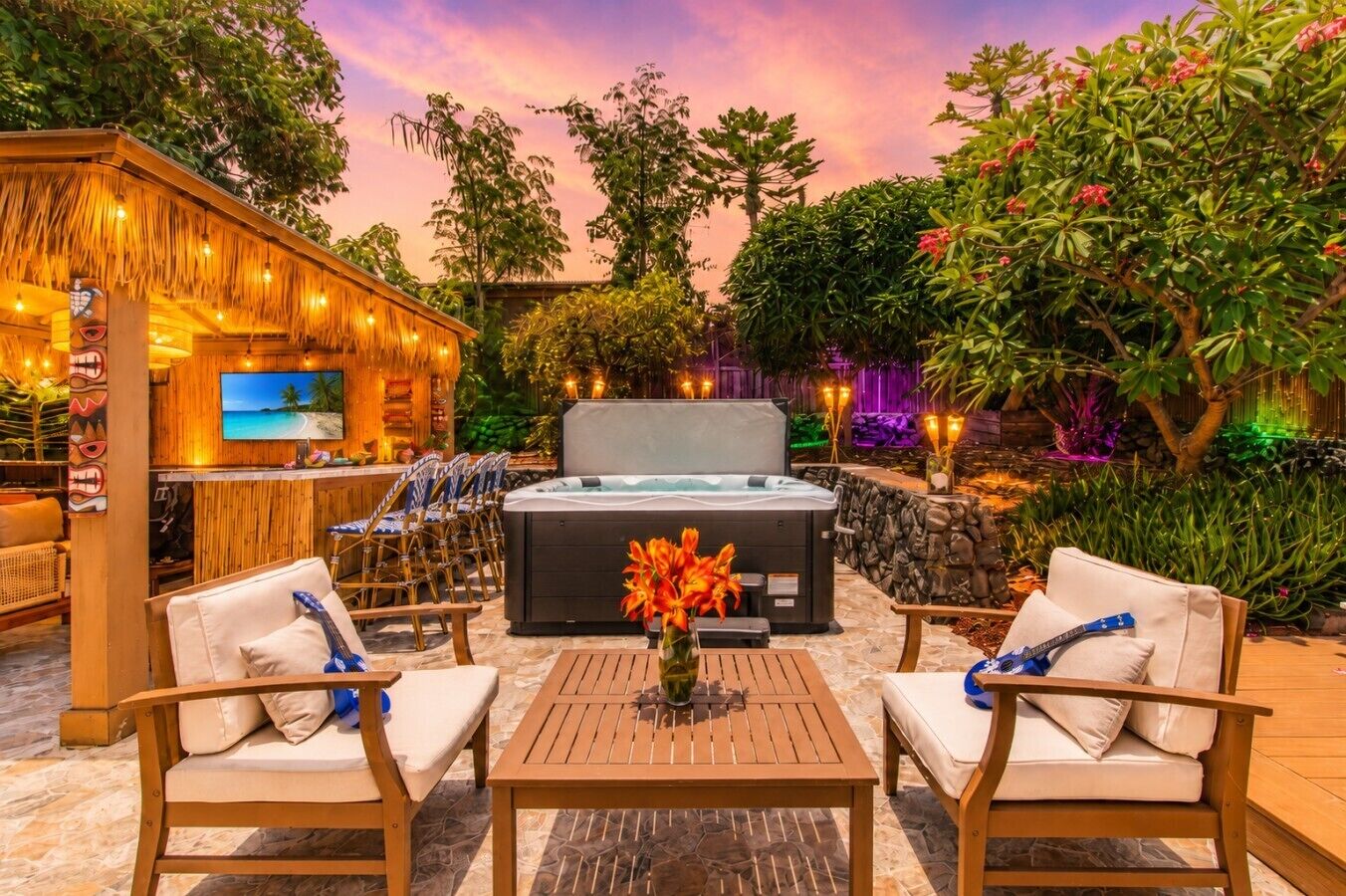 Outdoor spa tub