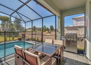 Outdoor dining - Spacious 5BR Villa with Private Pool at Solterra Resort, Minutes from Disney & Orlando (Davenport)