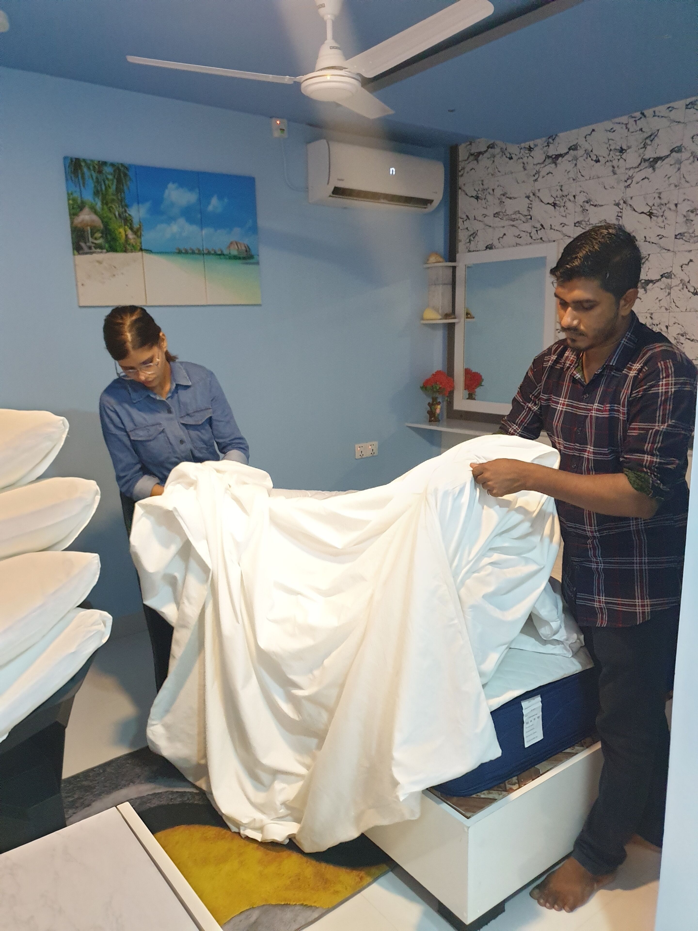 Seprai katun Mesir, seprai premium, dan selimut bulu angsa