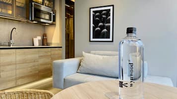 Apartment | Private kitchen | Fridge, microwave, electric kettle, griddle