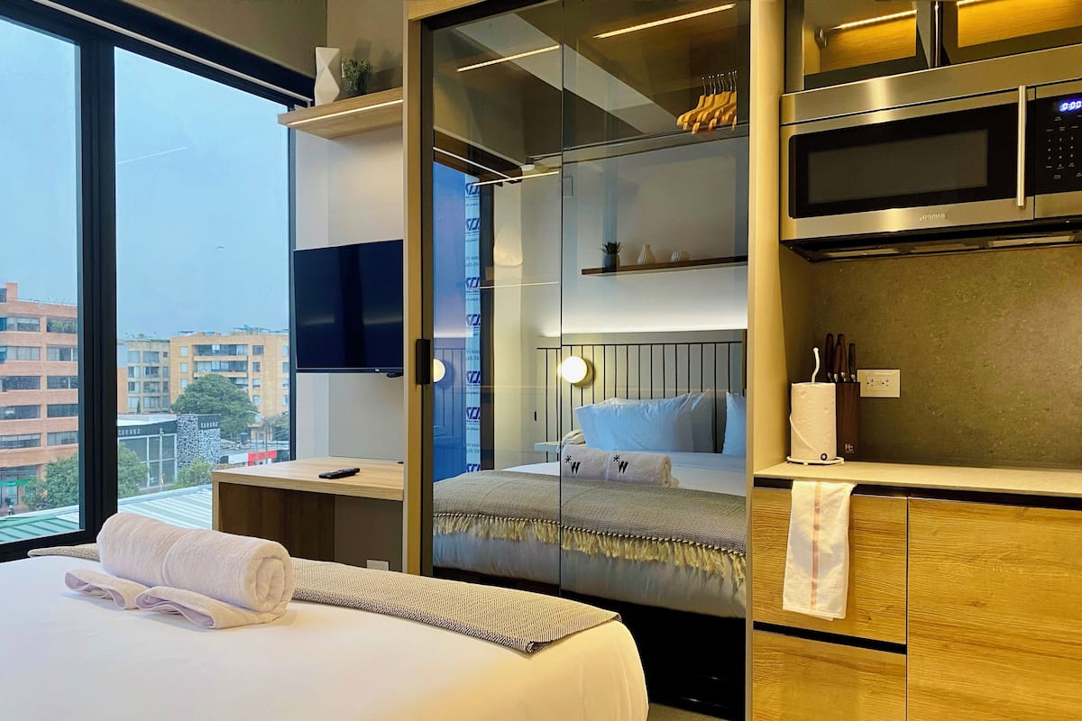 Apartamento | 1 quarto, cortinas blackout, ferros/tábuas de passar roupa