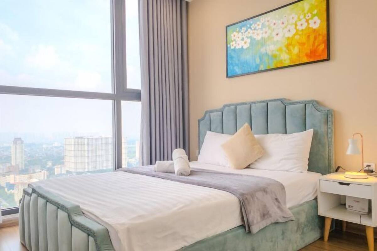 Premium bedding, desk, soundproofing, iron/ironing board