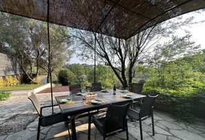Outdoor dining - Charming Provencal style villa Les Figuiers 3* - Heated swimming-pool (Lorgues)