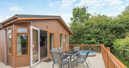 Stylish luxury lodge with meadow view.