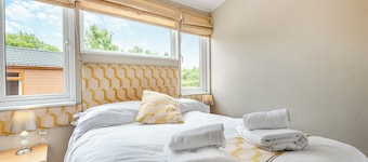 Stylish luxury lodge with hill view.
