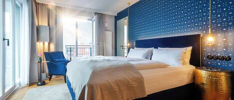 Dubbelrum (Large Penthouse) | Sängtillbehör av högsta kvalitet, duntäcken och minibar