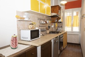 Microwave, dining tables