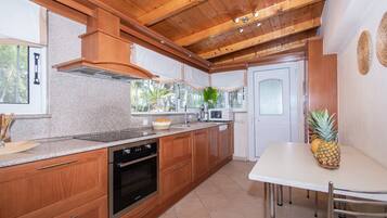 Basic Apartment | Private kitchen | Electric kettle, toaster, cookware/dishes/utensils