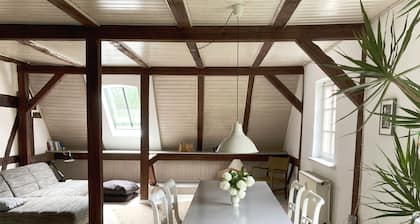 Stilvolle und helle Wohnung im denkmalgeschützen Fachwerkhaus mit viel Garten