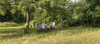 Stylish and bright apartment in a listed half-timbered house with a large garden