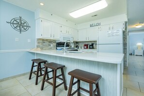 Condo, 2 Bedrooms | Private kitchen | Fridge, oven, coffee/tea maker - Romar Village 222 2 Bedroom Condo (Orange Beach)
