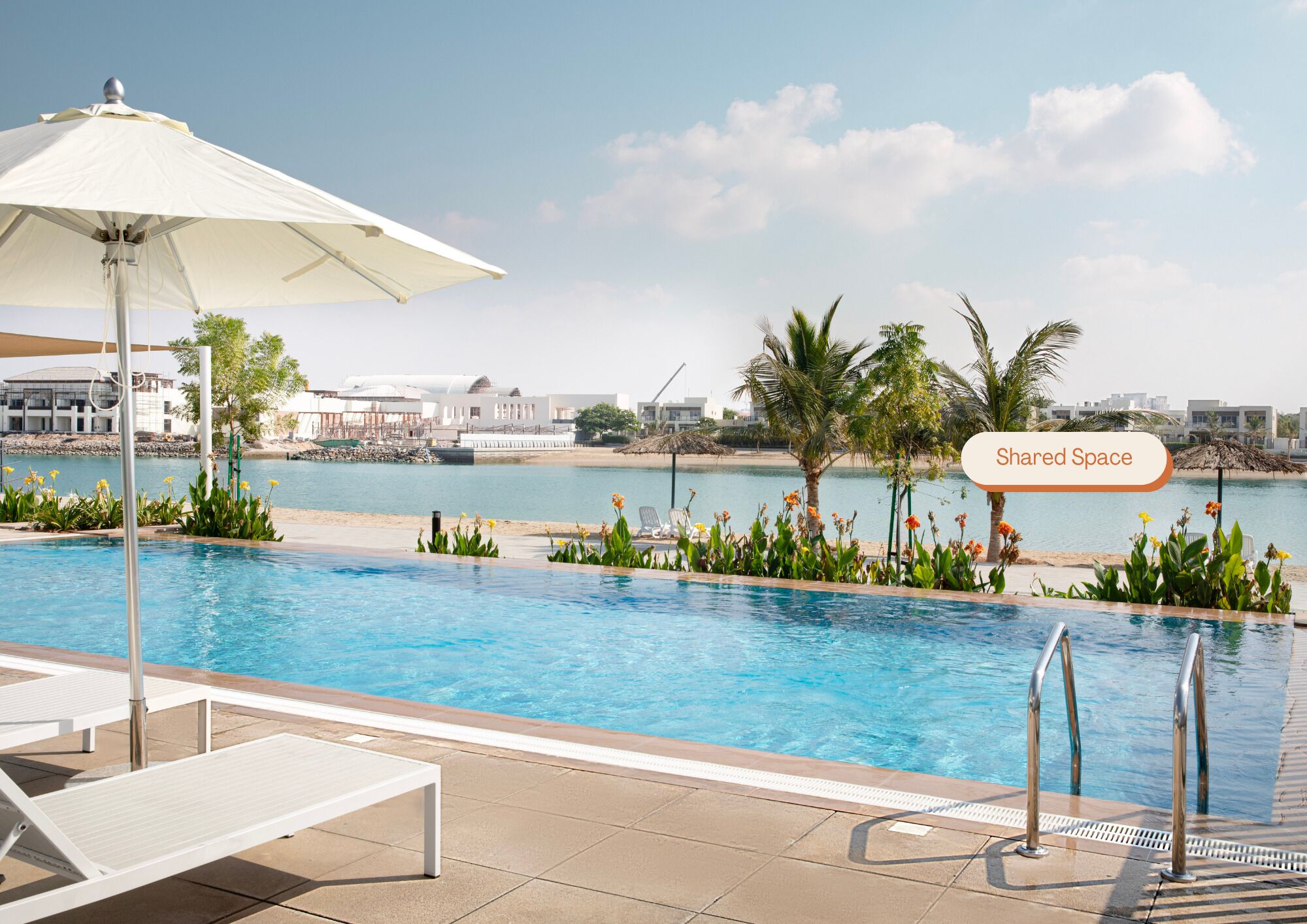 2 outdoor pools, pool loungers