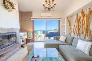 Télévision, cheminée, lecteur de DVD