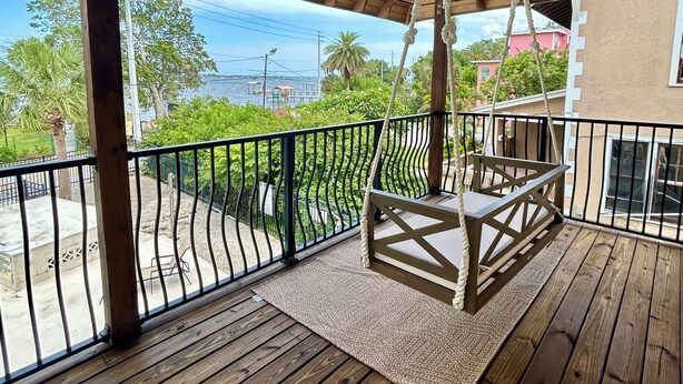 Terrace/patio - Newly Renovated Water Front in Historic Cocoa Village with Pool! (Cocoa)