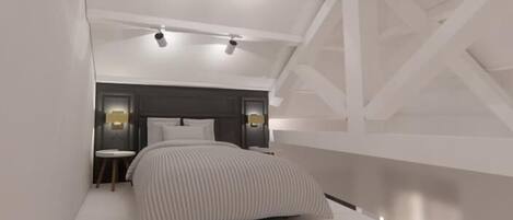 Comfort vierpersoonskamer, Meerdere bedden | Luxe beddengoed, donsdekens, een minibar, een kluis op de kamer