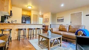 Smart TV, fireplace, foosball, table tennis