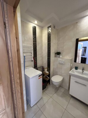Standard-Apartment, 1 Schlafzimmer | Badezimmer | Dusche, Regendusche, Haartrockner, Handtücher