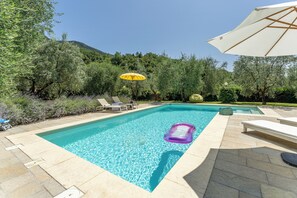 Seasonal outdoor pool, pool umbrellas, sun loungers - Fienile Di Fabio Colline Fiorentine Vaiano (Vaiano)