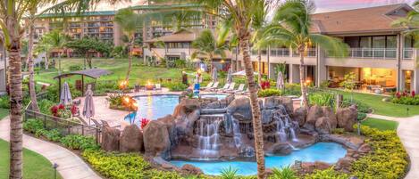 Piscine extérieure, piscine chauffée