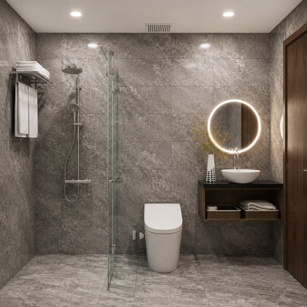 Shower, hydromassage showerhead, designer toiletries, hair dryer - Ngoc Hoa Nam Hoi An Hotel (Da Nang)
