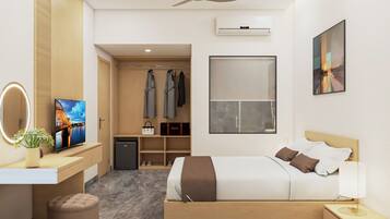 Habitación Deluxe doble | Ropa de cama de alta calidad y edredones de plumas