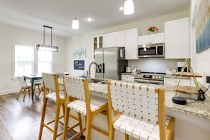 Fridge, microwave, oven, dishwasher - Chic Thomasville Home: Walk to Downtown! (Thomasville)
