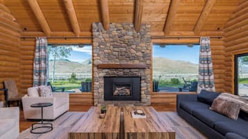 Smart TV, fireplace, table tennis, books