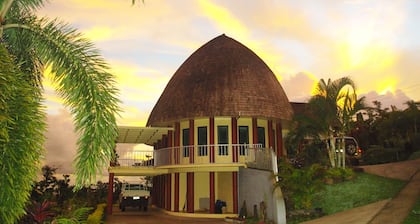 Most unique traditional Fale Samoa with hand woven decor