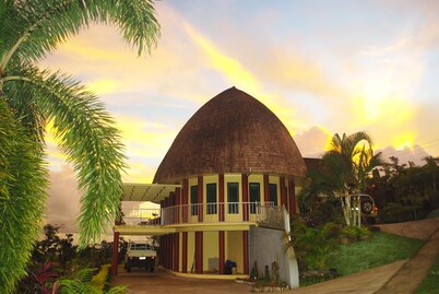 Most unique traditional Fale Samoa with hand woven decor