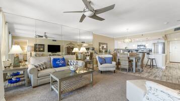 Condo, Multiple Beds, Balcony, Ocean View (Watercrest 705) | Living area | 40-inch TV with digital channels