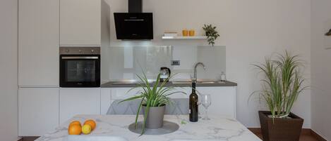 Fridge, oven, stovetop, dishwasher