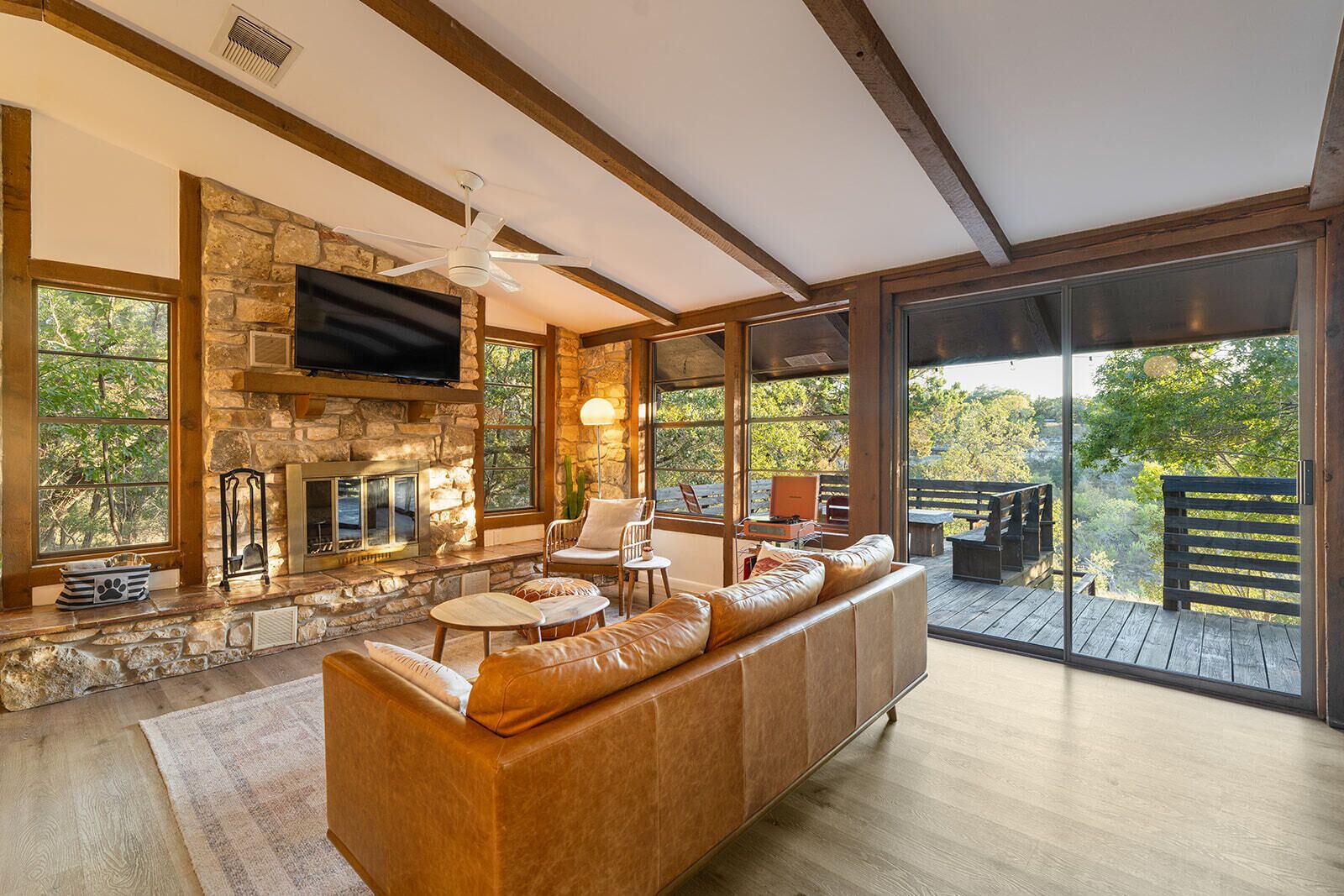 智能電視、壁爐、音響