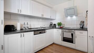 Fridge, oven, stovetop, dishwasher