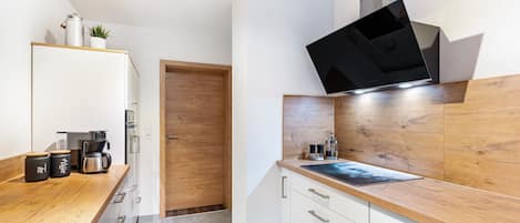 Jääkaappi, mikroaaltouuni, uuni, liesi