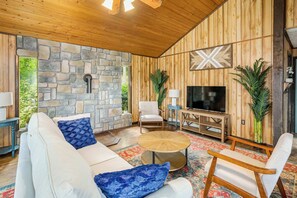 TV, books, stereo, offices - Modern w Mountain Views, Hot Tub, Deck & Fire Pit (Berkeley Springs)