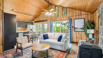 TV, books, stereo, offices