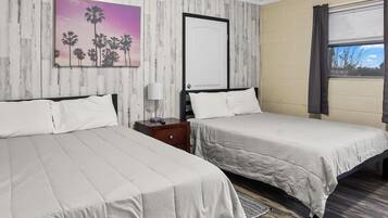 Basic Room, 2 Queen Beds | Laptop workspace, free WiFi, bed sheets
