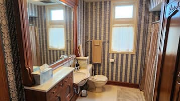 Free toiletries, hair dryer, towels