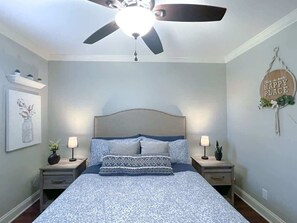 2 bedrooms, iron/ironing board, WiFi, bed sheets