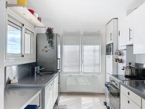 Kühlschrank, Mikrowelle, Ofen, Herdplatte